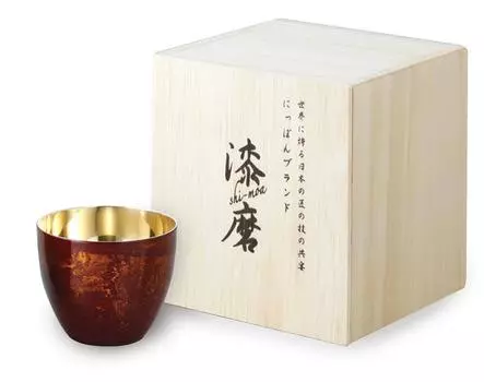 Раковина Asahi с двумя слоями для сакэ, красная лакированная, SCW-GK502 красный