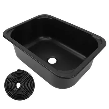 Раковина для автофургона емкостью 12 л, 15 X 11 X 5,7 дюймов, односекционная, из нержавеющей стали, со сливным отверстием 40 мм для лодки