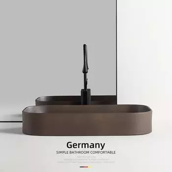 Раковина для умывания Nordic Simple, керамическая, для ванной комнаты, стеклянная ваза цвета хаки, одинарная чаша для шампуня