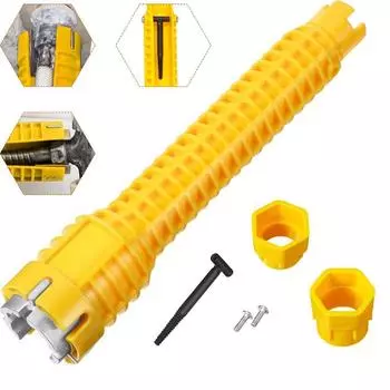 Раковина Ключ для ванной комнаты Инструмент для установки сантехники Бытовая водопроводная труба Смеситель для овощной раковины Угловой клапан Обслуживание раковины и ее устранение жёлтый