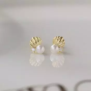 Раковина Раковина Винт Застежка Ушные Кости Гвозди Модные Маленькие Серьги Не Снимая Летние Серьги