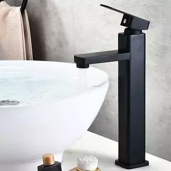 Раковина Смеситель для ванной комнаты с креплением на бортике Смесители для раковины с горячей и холодной водой Матово-черный Смеситель для раковины для унитаза Кран-смеситель чёрный