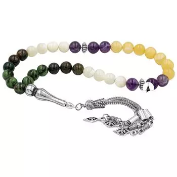 Раковые четки Аметист, Аниолит, Арагонит, Кровавый камень, Перламутр.