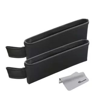 Raksonic Car Side Storage Car Storage Car Storage Seat Gap Seat Leather Идеально подходит для водителя и пассажира Многофункциональные автомобильные детали Аксессуар 2 Черный