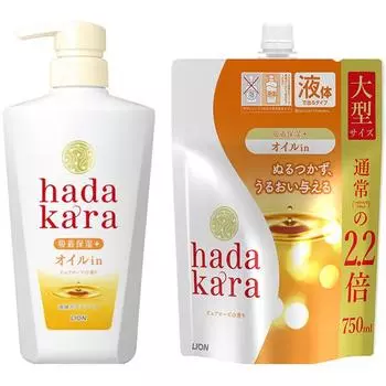[Raku Raku Cart In] Lion Hadakara Body Soap Oil In Type Body Refill Set
