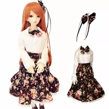 rakulifey BJD Кукла Одежда для кукол Украшение для волос Платье Юбка Комплект из 3 предметов Кукла 1/3 1/4 Одевание + + (1/3 наряда)