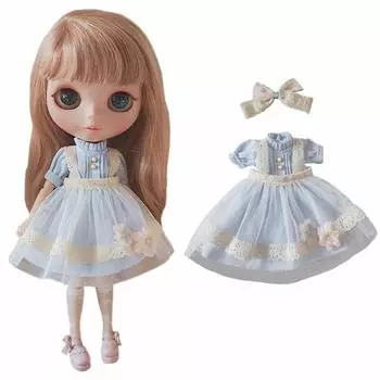 rakulifey Blythe Clothes One Piece Neo Blythe Costume Set 3 Piece Set (Светло-синий)