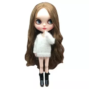 rakulifey Blythe Clothing Sweater Neo Blythe Costume Outerwear Outfit for Obitsu 24 Beige бежевый