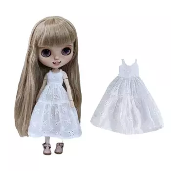 rakulifey Blythe Костюм Одежда Наряд Платье Джемпер Юбка Blythe Кукла Одежда для Obitsu 24 2 Цвета (белый) белый