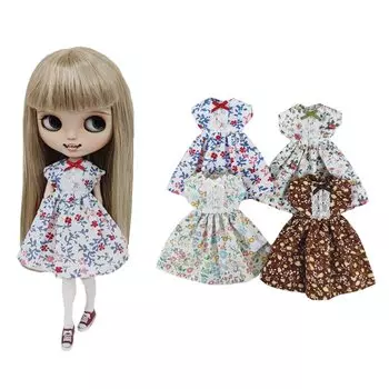 rakulifey Blythe One Blythe Doll Floral For Obitsu 24 Костюм, Часть, Наряд, Одежда, Выкройка, Licca-chan, (Зелёные цветы)