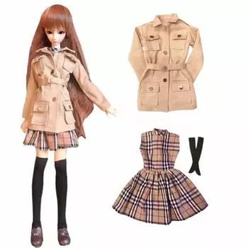 rakulifey Кукольная одежда Шарнирная кукольная одежда Комплект кукольной одежды Пальто Платье Носки Комплект из 3 предметов Подарочная кукла 1/3 1/3 (1/3 Одежды)