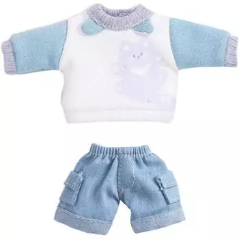 Rakulifey Obitsu 11 комплект одежды с капюшоном Ob11 размер наряд рубашка с длинным рукавом шорты Obitsu 11 см комплект одежды из 2 предметов подарок белый белый