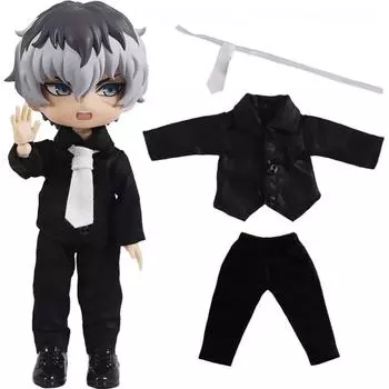 Rakulifey Obitsu 11 Одежда Obi 11 Комплект одежды рубашка брюки галстук в комплекте симпатичный комплект из 3 предметов черный с длинным рукавом черный с длинным рукавом