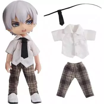 Rakulifey Obitsu 11 Одежда Obi 11 Комплект одежды рубашка брюки галстук в комплекте симпатичный комплект из 3 предметов белый с коротким рукавом белый с коротким рукавом