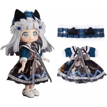 Rakulifey Obitsu 11 Одежда Одежда Платье С Украшениями Для Волос Ob 11 Размер Наряды Лолита Одежда 11 См Obitsu Body Supplies 2 Предмета Комплект