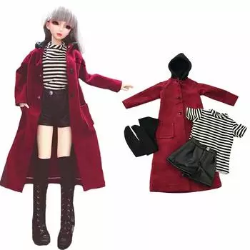 Rakulifey Одеваем куклу Одежда для кукол 4 предмета Набор Подарочная кукла 1/3 (1/3 Одежды)