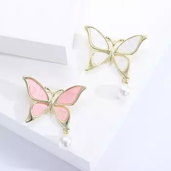 Ракушка Бабочка Жемчуг Темперамент Знаменитость Брошь Брошь Высокого Класса Темперамент Аксессуары Одежды