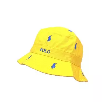 Ralph Embroidered Cotton Bucket Hat Cap (Polo Lauren) Men s Women s Multi-Pony 01080078-L/XL-YELLOWFIN [Item]