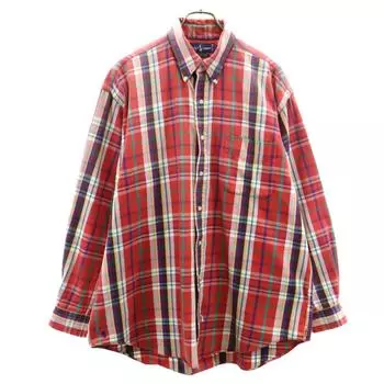 RALPH LAUREN 80s 90s OLD THE BIG SHIRT Check Pattern Long sleeve Flannel shirt Men s Used