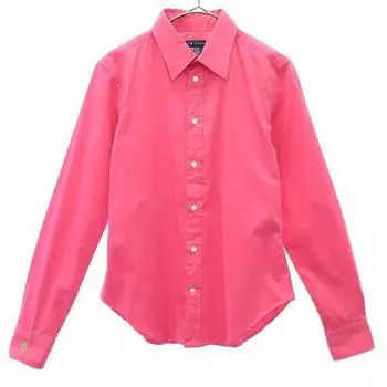 RALPH LAUREN embroidery Long sleeve shirt 9 pink Women Used
