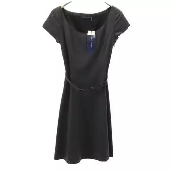 RALPH LAUREN Неношеное платье из смесовой шерсти с французским рукавом 11 серый С биркой Женщины Б/у