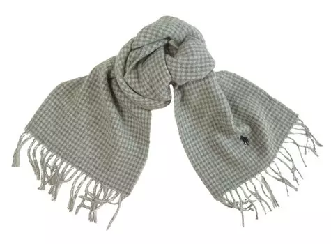 Ralph Muffler Check Шерсть Нейлон Серый Двусторонний [Polo Lauren] Мужская Женская [Товар] серый