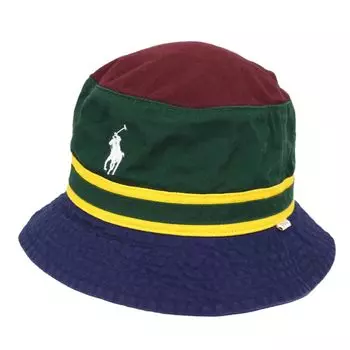 Ralph Panel Switching Pony Embroidery Cotton Bucket Hat Cap (Polo Lauren) Men s Women s 01080158-S/M-MULTI [Item]