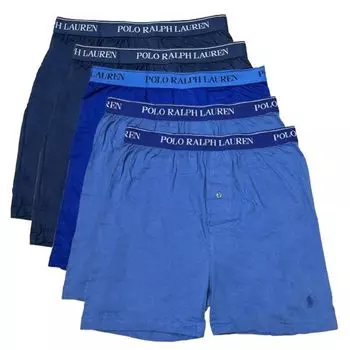 RALPH Polo Ralph Lauren трикотажные трусы-боксеры комплект из 5 предметов нижнее белье хлопок классический крой NCKBP5 XL [POLO LAUREN] мужские 2_синий/королевский/2_темно-синий_белый(А2Д1)