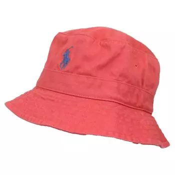 Ralph Pony Embroidery Cotton Bucket Hat Cap (Polo Lauren) Men s Women s 01080175-SM-RED(BLUE) [Item]