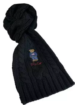 RALPH Ralph Lauren Scarf Polo Bear Cable Knit MENS LADIES Черный [POLO LAUREN] Мужской Женский [Товар]