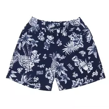 RALPH Stretch Polo Bear Print Aloha Swim Shorts Swimsuit [POLO LAUREN] Мужской 0106509-S-NAVY [Товар] тёмно-синий