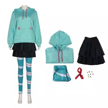 Ralph The Breaks Internet Vanellope Von Schweetz Cosplay Costume Set Halloween S