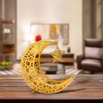 Рамадан Луна Звезда обеденная тарелка Ид Мубарак поднос для вечеринок Black S