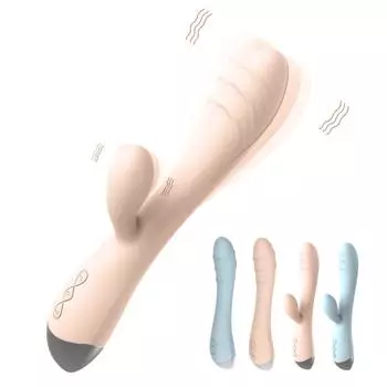 Серия Рэмбо Заряжаемый Двойной Вибратор с Точкой G Массаж Женская Мастурбация Вибрирующее Копье Товары для Взрослых Single Shock Style Flesh