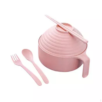 Рамен Миска с крышкой Практичная еда для дома, кемпинга, столовой зелёный