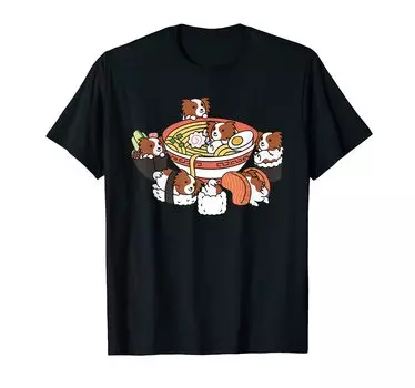 Ramen Sushi Papillon Dog T-shirt