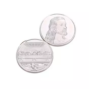 Ramidos 1 х монета Иисуса, коллекционная подарочная монета, художественная коллекция, памятные монеты One Size серебряный