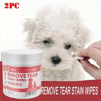 Ramidos 2 шт., домашнее животное, кошка, собака, удаление слезных знаков, артефакт, чистка глаз, домашнее животное, влажное бумажное полотенце One Size белый