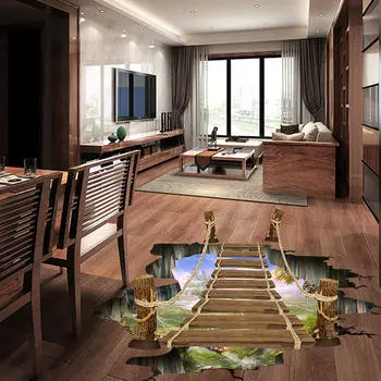 Ramidos 3D Мост Наклейка на пол/стену Съемные настенные наклейки Виниловые художественные декоры для гостиной One Size