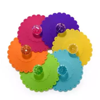 Ramidos Cute Silcone Большая ромбовидная крышка для чашки Термостойкая герметичная герметичная крышка для чашки One Size