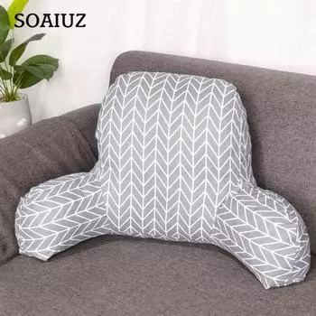 Ramidos Плюшевая подушка для чтения с большой спинкой, поясничная поддержка, подушка для стула с подлокотниками One Size