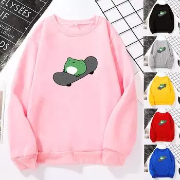 Ramidos женская мода с длинными рукавами и милым принтом, свободная блузка, топы XL белый