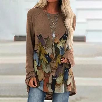 Ramidos женские рубашки с принтом бабочки, топы, модная хлопковая футболка L хаки