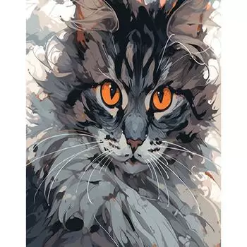 Рамка акриловая картина по номерам кошка раскраска по номерам для взрослых подарок своими руками домашний декор набор красок для рукоделия животных