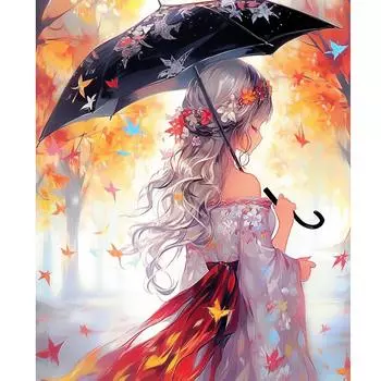 Рамка акриловая картина по номерам мультфильм девушка акриловая краска на холсте рисовать раскраска по номерам для подарка своими руками 40x50 см 40x50cm NO Frame