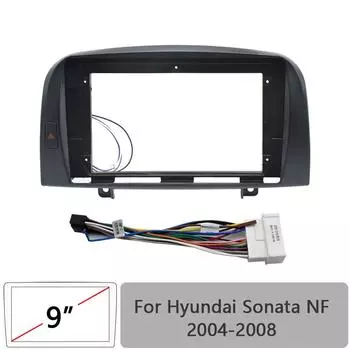 Рамка автомобильного радиоприемника для Hyundai Sonata NF 2004-2008 9-дюймовая 2DIN стереопанель жгут проводов кабель питания адаптер разъем
