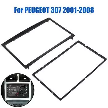 Рамка автомобильного радиоприемника для Peugeot 307 2001-2008 2 Din Fascias Installation Trim Kit Audio Dashboard Panel Modification Accessories чёрный