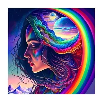 Рамка для акриловой живописи по номерам для взрослых, наборы, красочные женские лица, ручная работа, современная картина для домашнего декора 40x40 40x40cm NO Frame