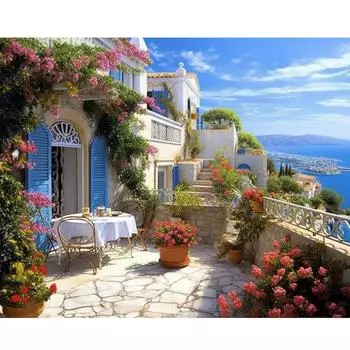 Рамка для акриловых фотографий по номерам, стартовые наборы, гавань, пейзаж, сделай сам, ручная роспись, рисунок по номерам, художественный подарок, 40x50 см 40x50cm NO Frame