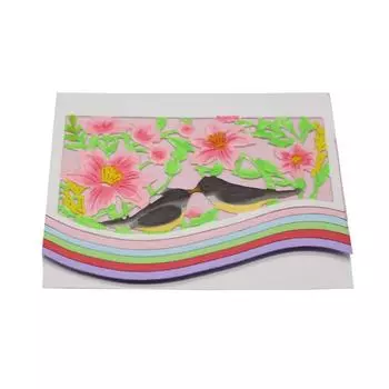 Рамка для цветов с изображением птиц в любви, металлическая серебристая трафаретная вырубка, штампы для тиснения, для самостоятельного изготовления альбомов из бумаги для скрапбукинга серебряный